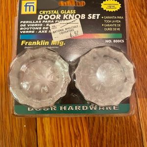 2 Crystal Glass Doorknobs